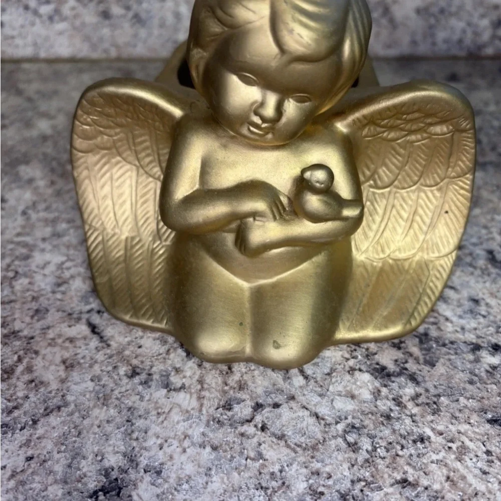 Elegant Gold Cherub Planter